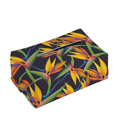 Bird Of Paradise Flower Pattern Print Rectangle Tissue Box Cover