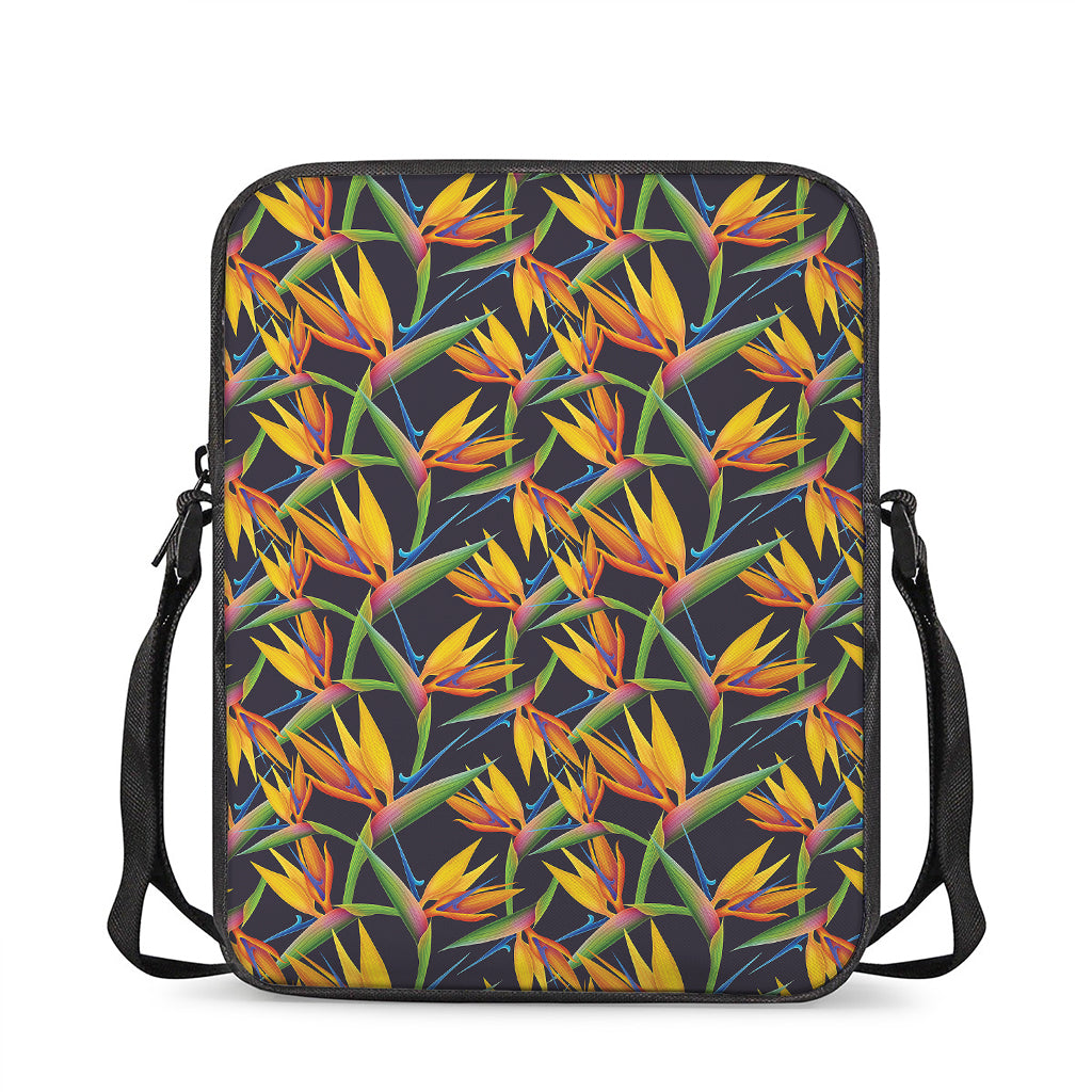 Bird Of Paradise Flower Pattern Print Rectangular Crossbody Bag