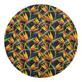 Bird Of Paradise Flower Pattern Print Round Blanket