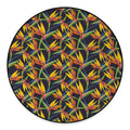 Bird Of Paradise Flower Pattern Print Round Floor Mat