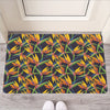 Bird Of Paradise Flower Pattern Print Rubber Doormat