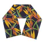 Bird Of Paradise Flower Pattern Print Scarf