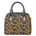 Bird Of Paradise Flower Pattern Print Shoulder Handbag
