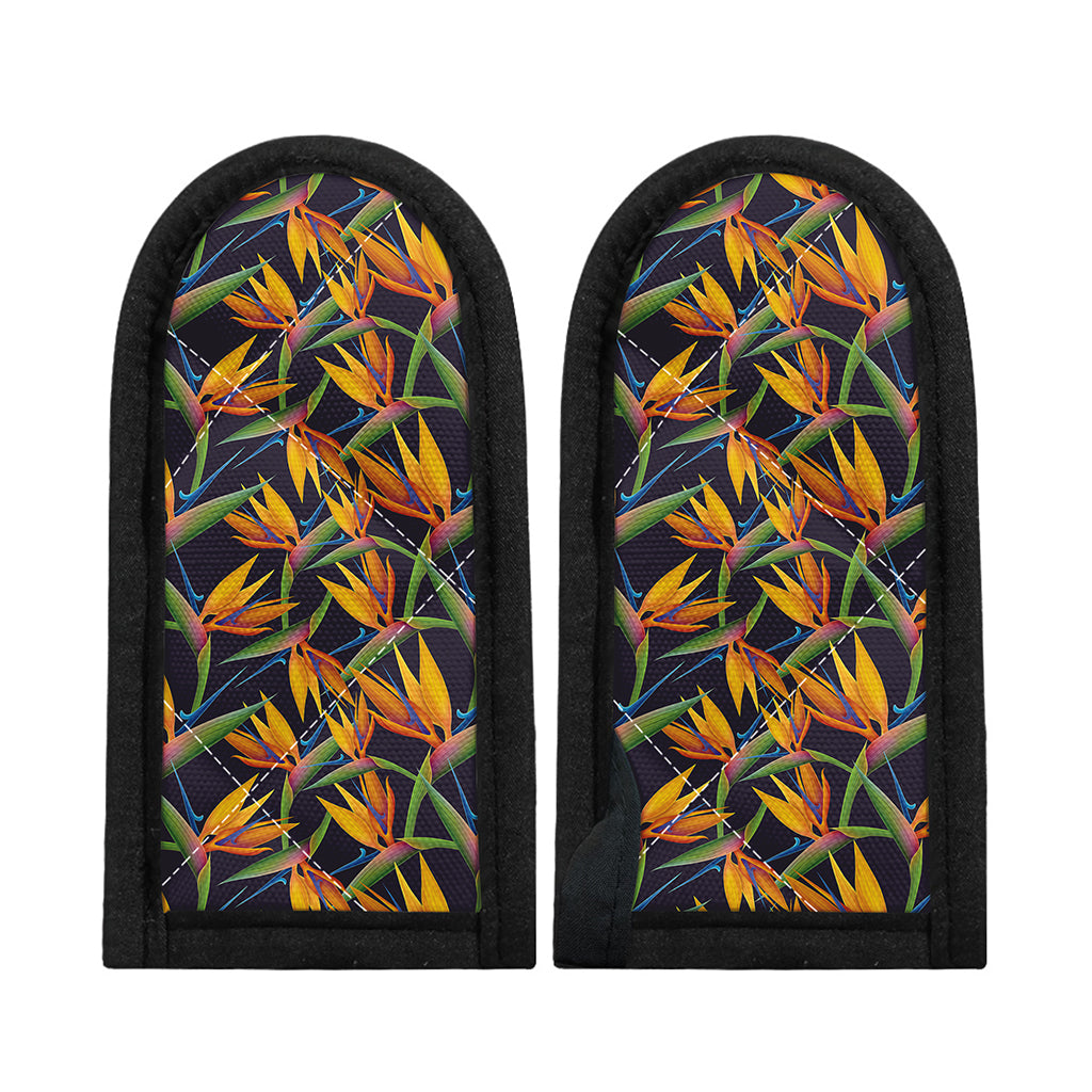 Bird Of Paradise Flower Pattern Print Skillet Handle Cover