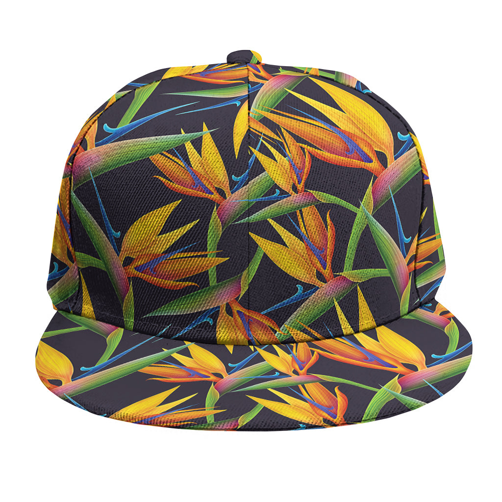 Bird Of Paradise Flower Pattern Print Snapback Cap