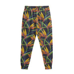 Bird Of Paradise Flower Pattern Print Sweatpants