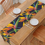 Bird Of Paradise Flower Pattern Print Table Runner