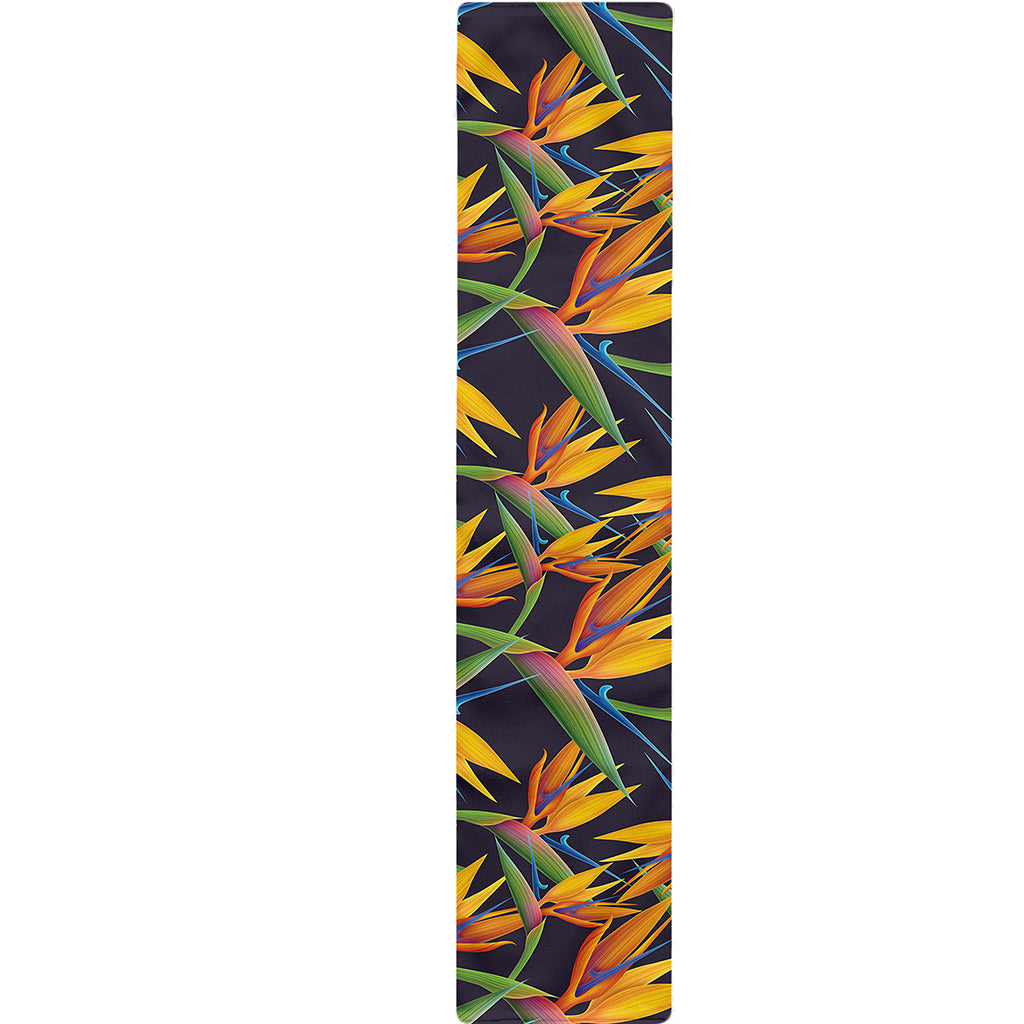 Bird Of Paradise Flower Pattern Print Table Runner