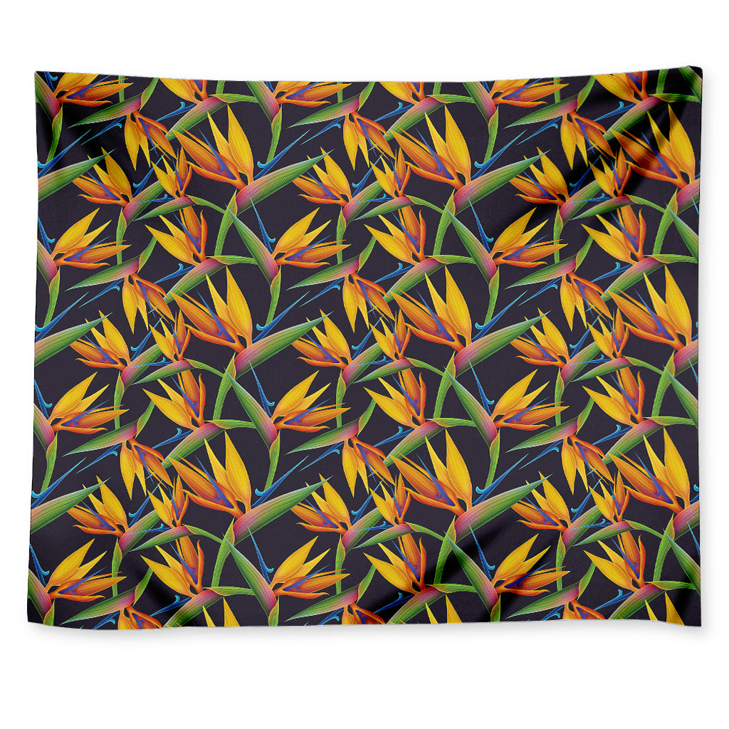 Bird Of Paradise Flower Pattern Print Tapestry