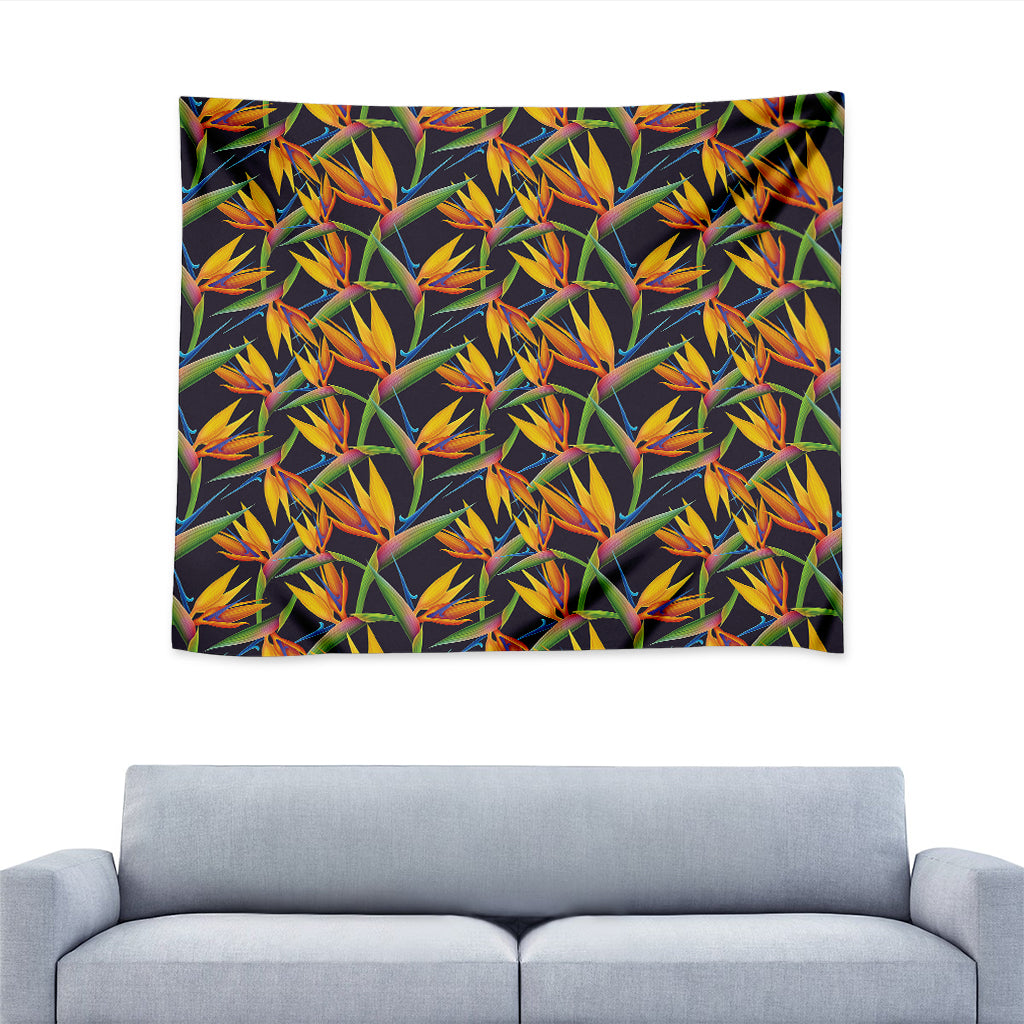 Bird Of Paradise Flower Pattern Print Tapestry