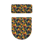 Bird Of Paradise Flower Pattern Print Toilet Lid And Tank Cover Set