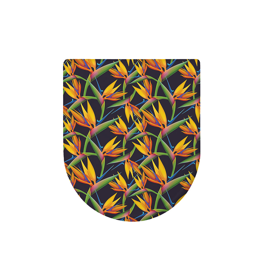 Bird Of Paradise Flower Pattern Print Toilet Lid Cover