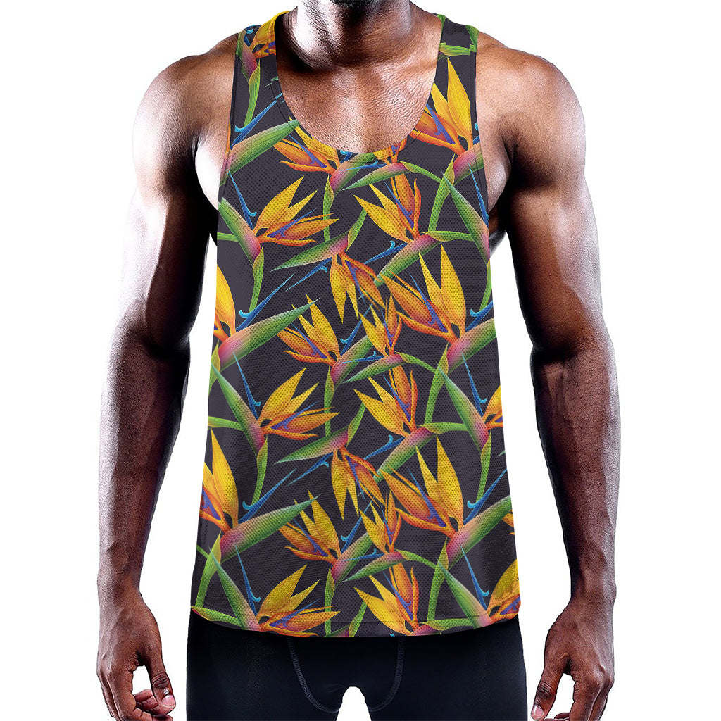 Bird Of Paradise Flower Pattern Print Training Tank Top