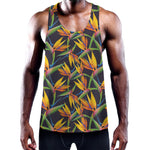 Bird Of Paradise Flower Pattern Print Training Tank Top