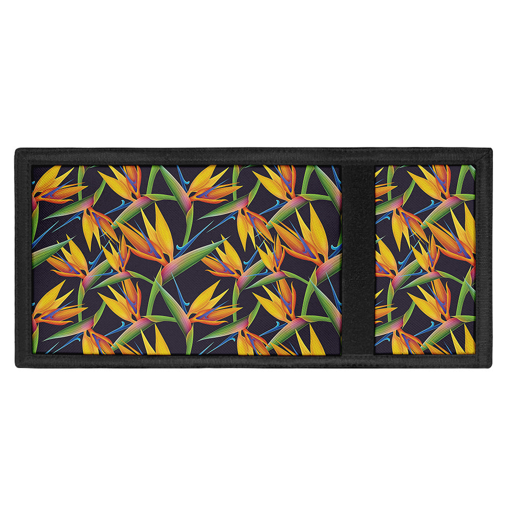 Bird Of Paradise Flower Pattern Print Trifold Wallet