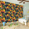 Bird Of Paradise Flower Pattern Print Wall Sticker