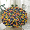 Bird Of Paradise Flower Pattern Print Waterproof Round Tablecloth