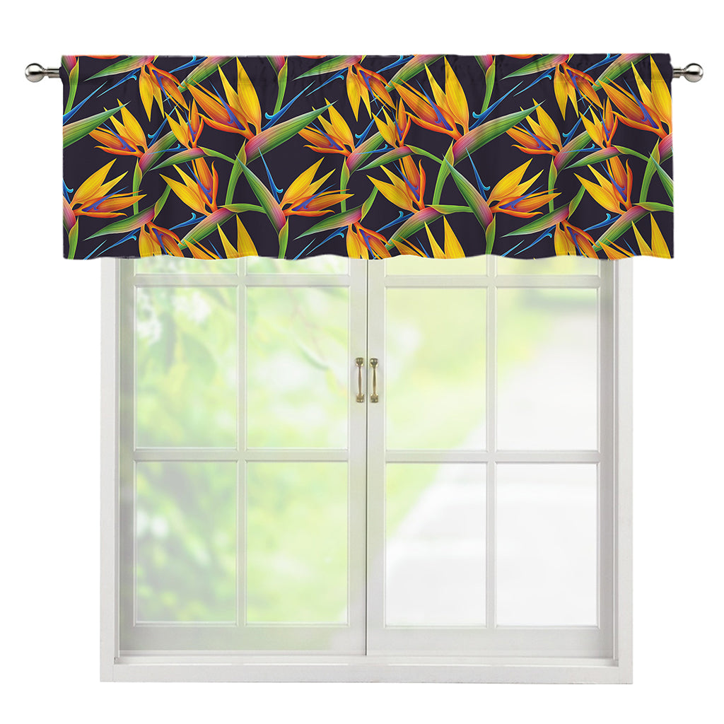 Bird Of Paradise Flower Pattern Print Window Valance