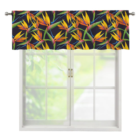 Bird Of Paradise Flower Pattern Print Window Valance
