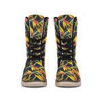 Bird Of Paradise Flower Pattern Print Winter Boots