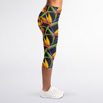 Bird Of Paradise Flower Pattern Print Women's Capri Leggings