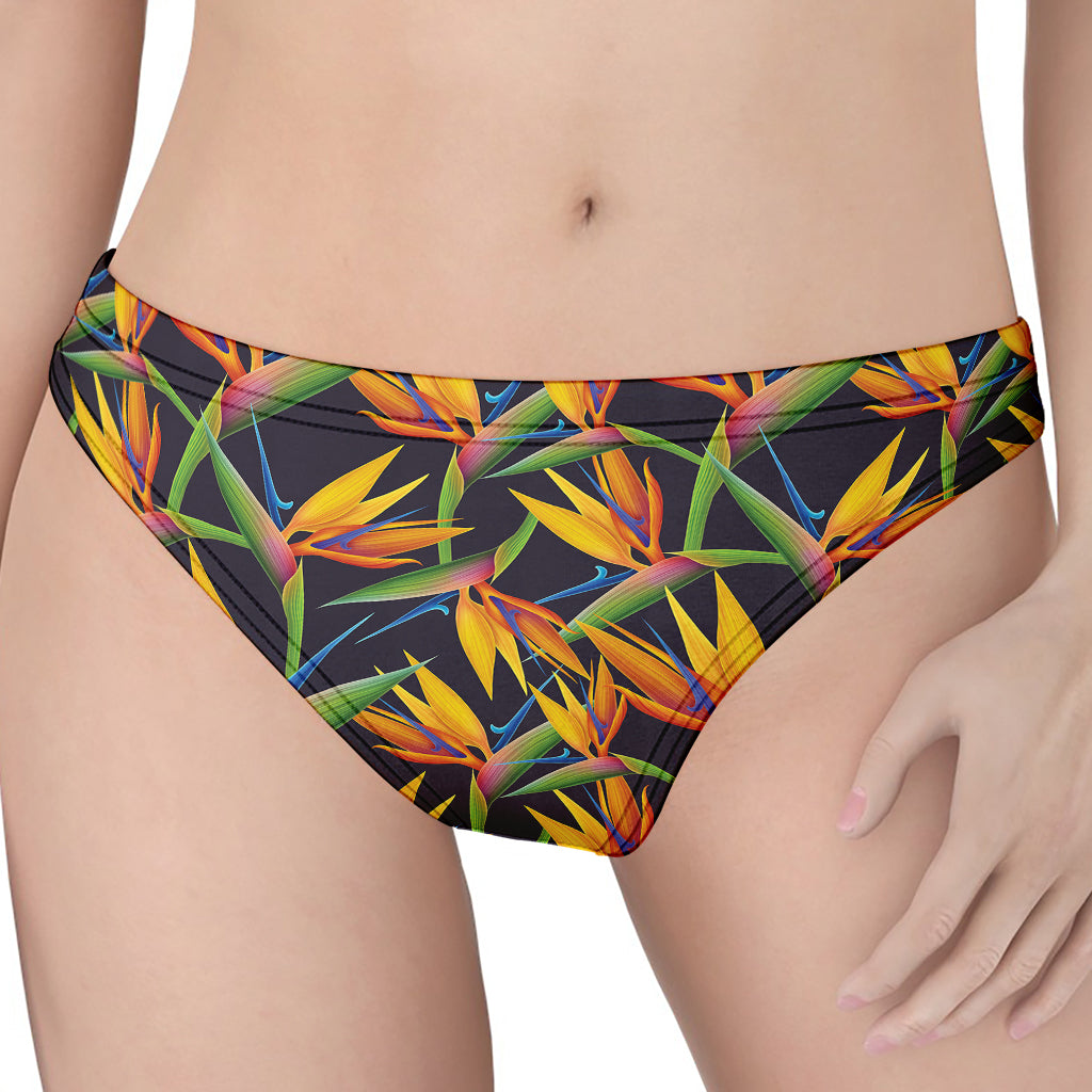 Bird Of Paradise Flower Pattern Print Women's Thong