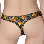 Bird Of Paradise Flower Pattern Print Women's Thong