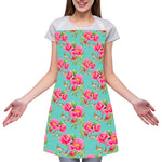 Bird Pink Floral Flower Pattern Print Adjustable Apron