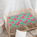 Bird Pink Floral Flower Pattern Print Baby Crib Sheet