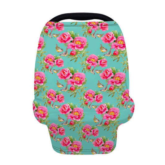 Bird Pink Floral Flower Pattern Print Baby Seat Cover