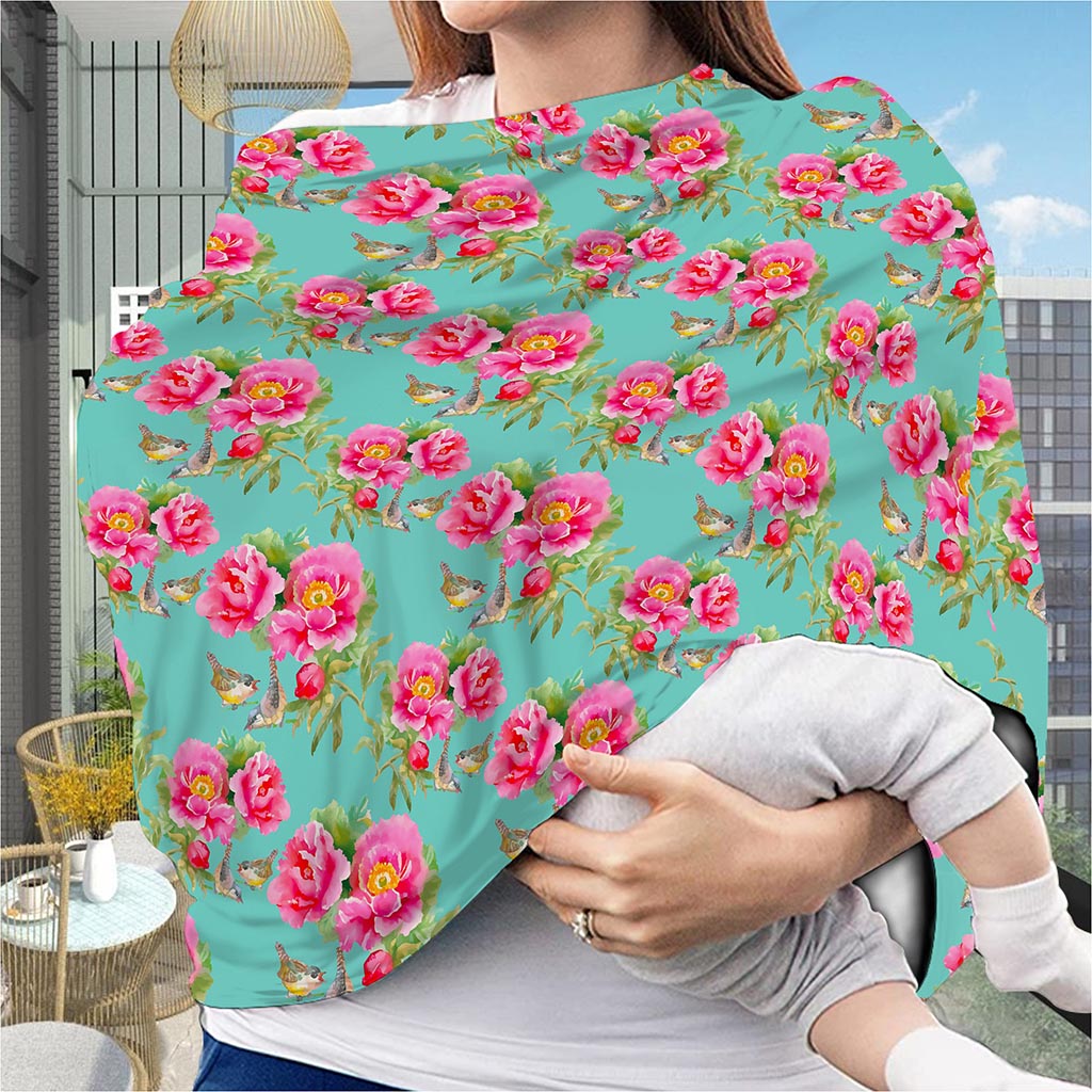 Bird Pink Floral Flower Pattern Print Baby Seat Cover