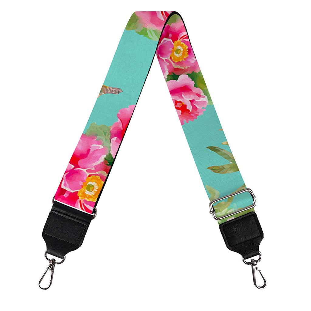 Bird Pink Floral Flower Pattern Print Bag Strap