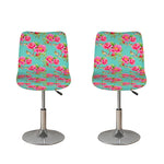 Bird Pink Floral Flower Pattern Print Bar Stool Covers