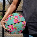Bird Pink Floral Flower Pattern Print Basketball