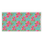 Bird Pink Floral Flower Pattern Print Beach Towel
