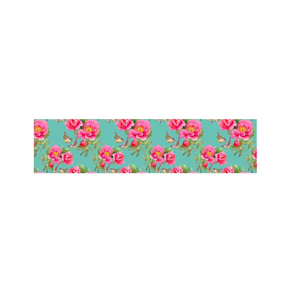 Bird Pink Floral Flower Pattern Print Bed Runner
