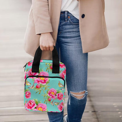 Bird Pink Floral Flower Pattern Print Bible Tote Bag