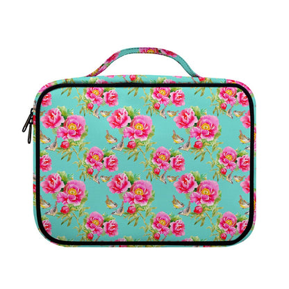 Bird Pink Floral Flower Pattern Print Briefcase Bible Bag