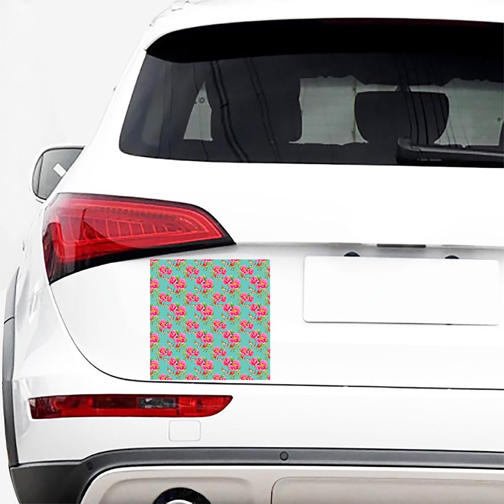 Bird Pink Floral Flower Pattern Print Car Sticker