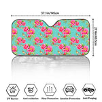 Bird Pink Floral Flower Pattern Print Car Windshield Sun Shade