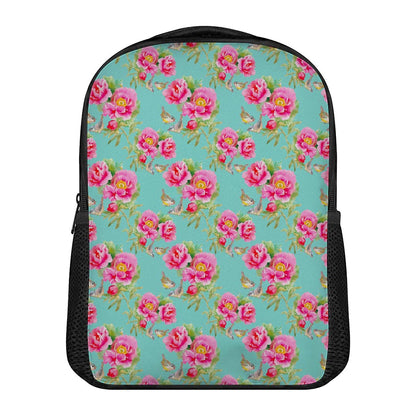 Bird Pink Floral Flower Pattern Print Casual Backpack