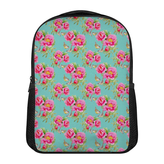 Bird Pink Floral Flower Pattern Print Casual Backpack