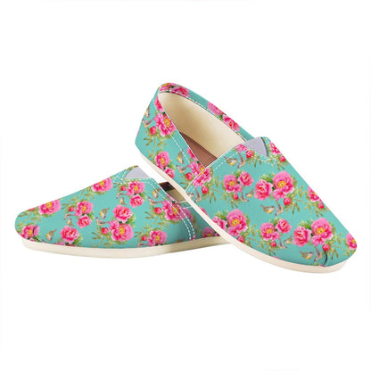 Bird Pink Floral Flower Pattern Print Casual Shoes