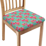 Bird Pink Floral Flower Pattern Print Chair Cushion Cover