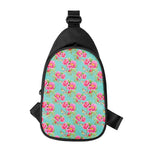 Bird Pink Floral Flower Pattern Print Chest Bag