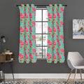 Bird Pink Floral Flower Pattern Print Grommet Curtain Panels