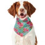 Bird Pink Floral Flower Pattern Print Dog Bandana
