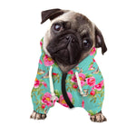 Bird Pink Floral Flower Pattern Print Dog Zip Up Hoodie