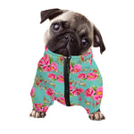 Bird Pink Floral Flower Pattern Print Dog Zip Up Jacket