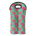 Bird Pink Floral Flower Pattern Print Double Neoprene Wine Tote